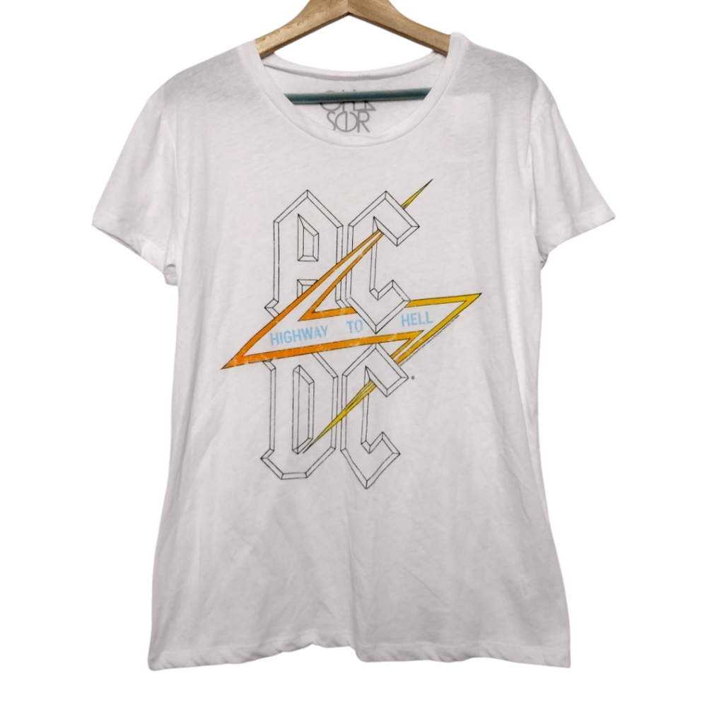 Chaser AC/DC Highway To Hell Short Sleeve Graphic Tee White